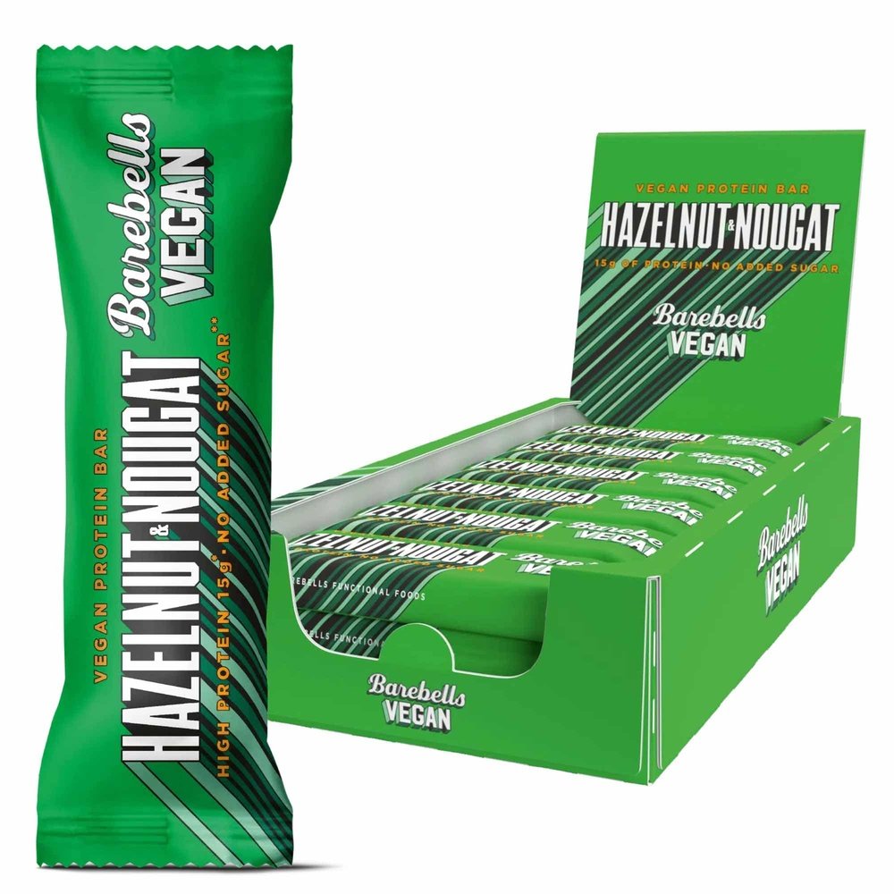 Achetez les barres protéinées végétaliennes Barebells Barebells 12 x 55 g au goût noisette-nougat sur HighPowered.ch