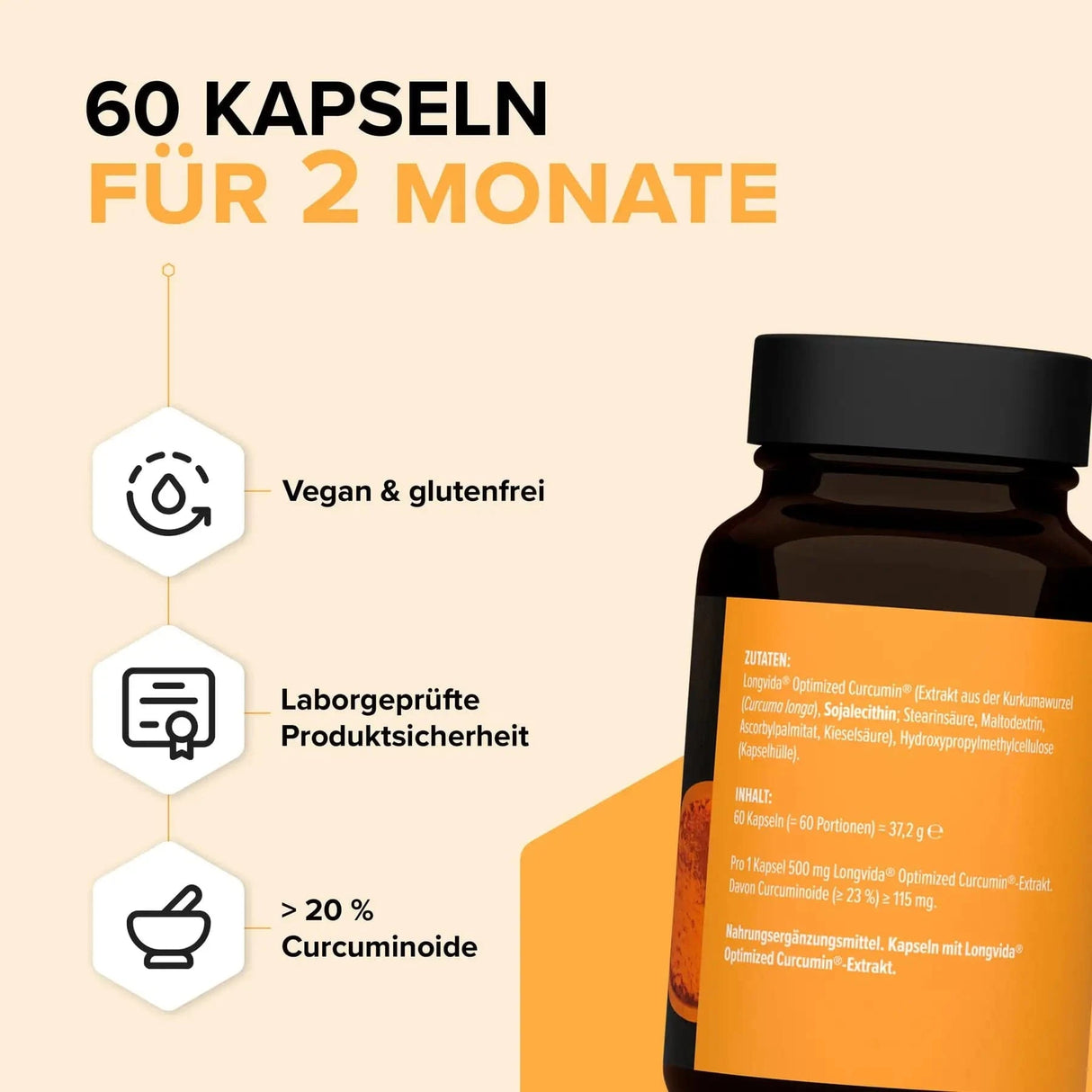 Curcumin Kapseln (Longvida® Optimised Curcumin®) kaufen - edubily Gesundheit - Fitness Onlineshop
