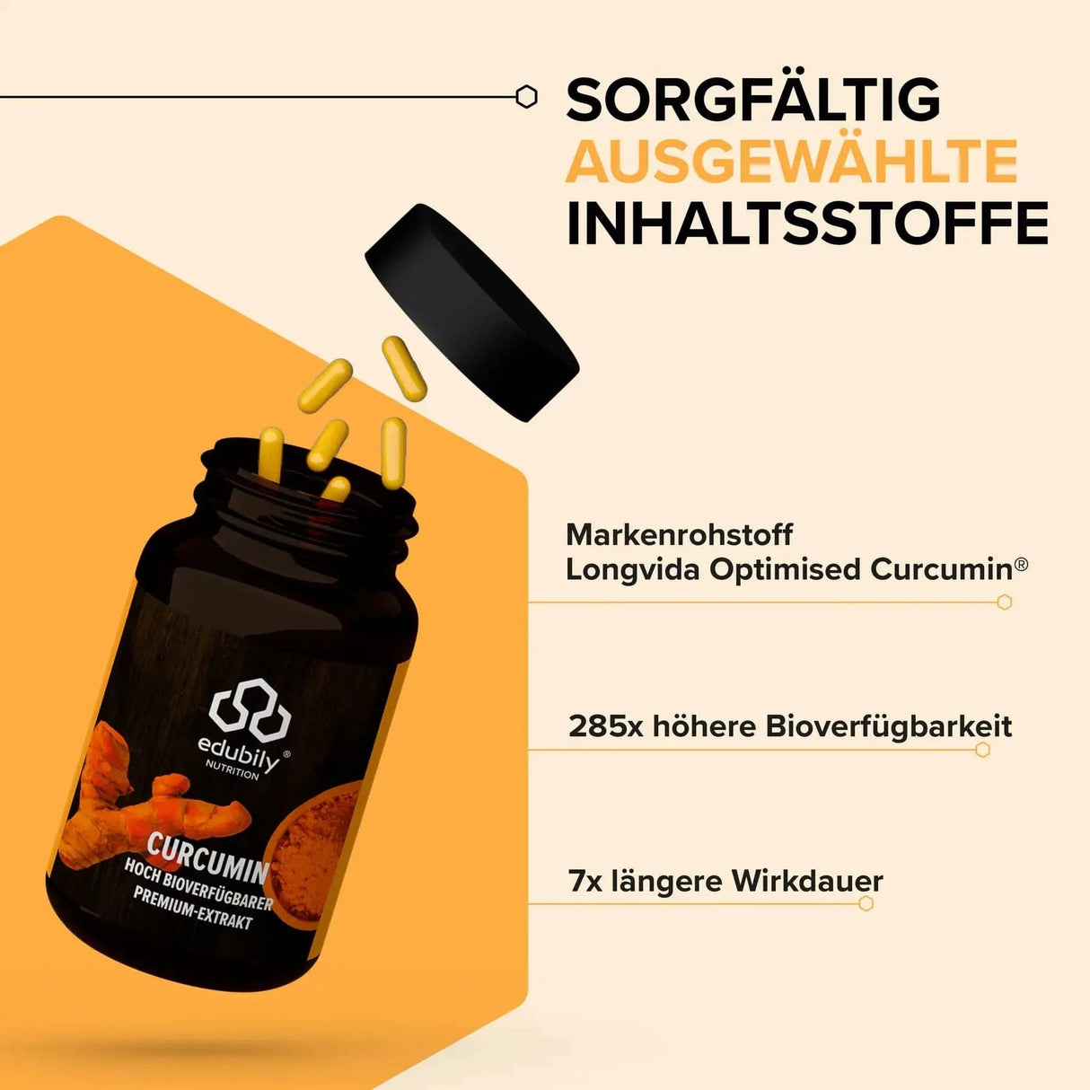 Curcumin Kapseln (Longvida® Optimised Curcumin®) kaufen - edubily Gesundheit - Fitness Onlineshop