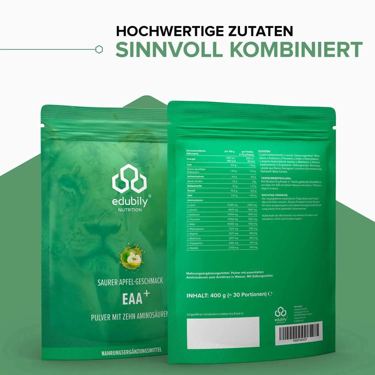 EAA⁺ Pulver (Essenzielle Aminosäuren) kaufen - edubily EAA - Fitness Onlineshop