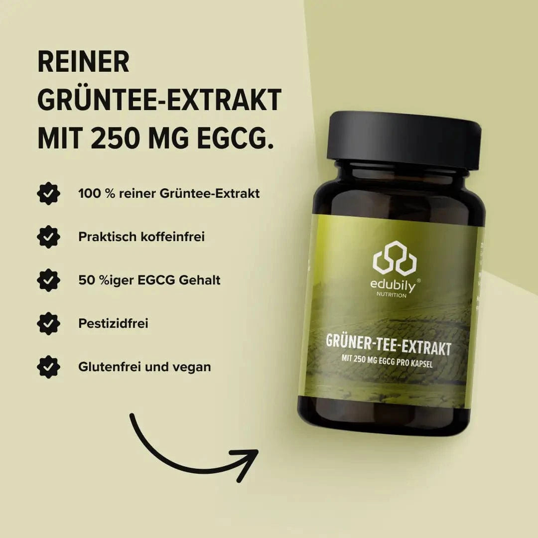Grüner-Tee-Extrakt Kapseln mit 50 % EGCG kaufen - edubily Extrakte - Fitness Onlineshop