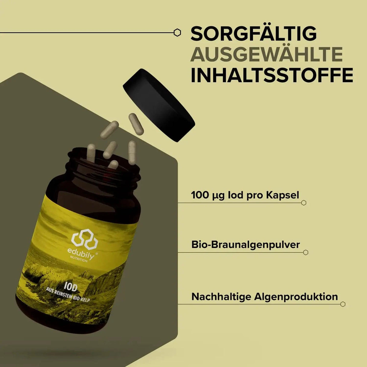 Iod Kapseln – aus reinstem Bio-Kelp kaufen - edubily Jod - Fitness Onlineshop