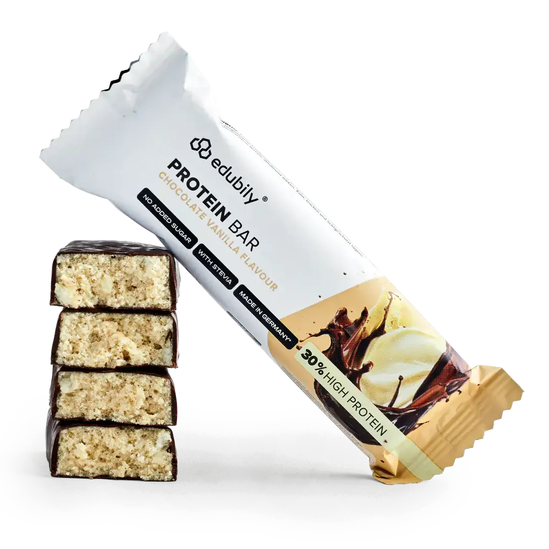 Acquista barretta proteica alla vaniglia da 50 g - Barrette proteiche edubily - Negozio online di articoli per il fitness