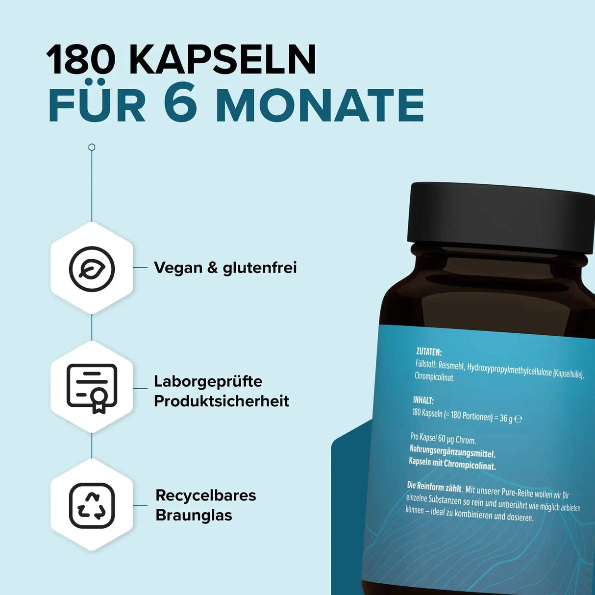 PURE Chrompicolinat Kapseln kaufen - edubily Chrom - Fitness Onlineshop