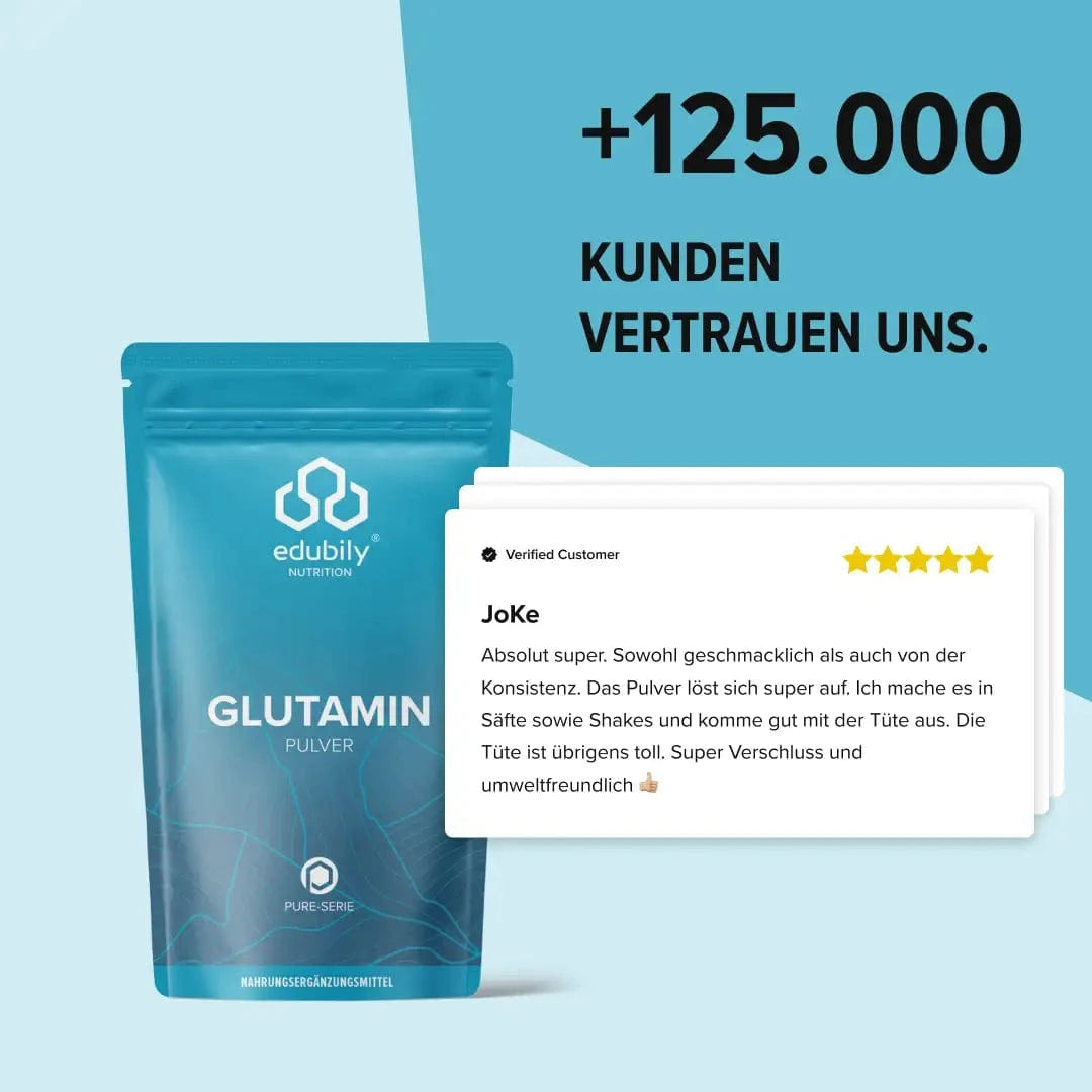 PURE L-Glutamin Pulver kaufen - edubily Weitere Aminosäuren - Fitness Onlineshop