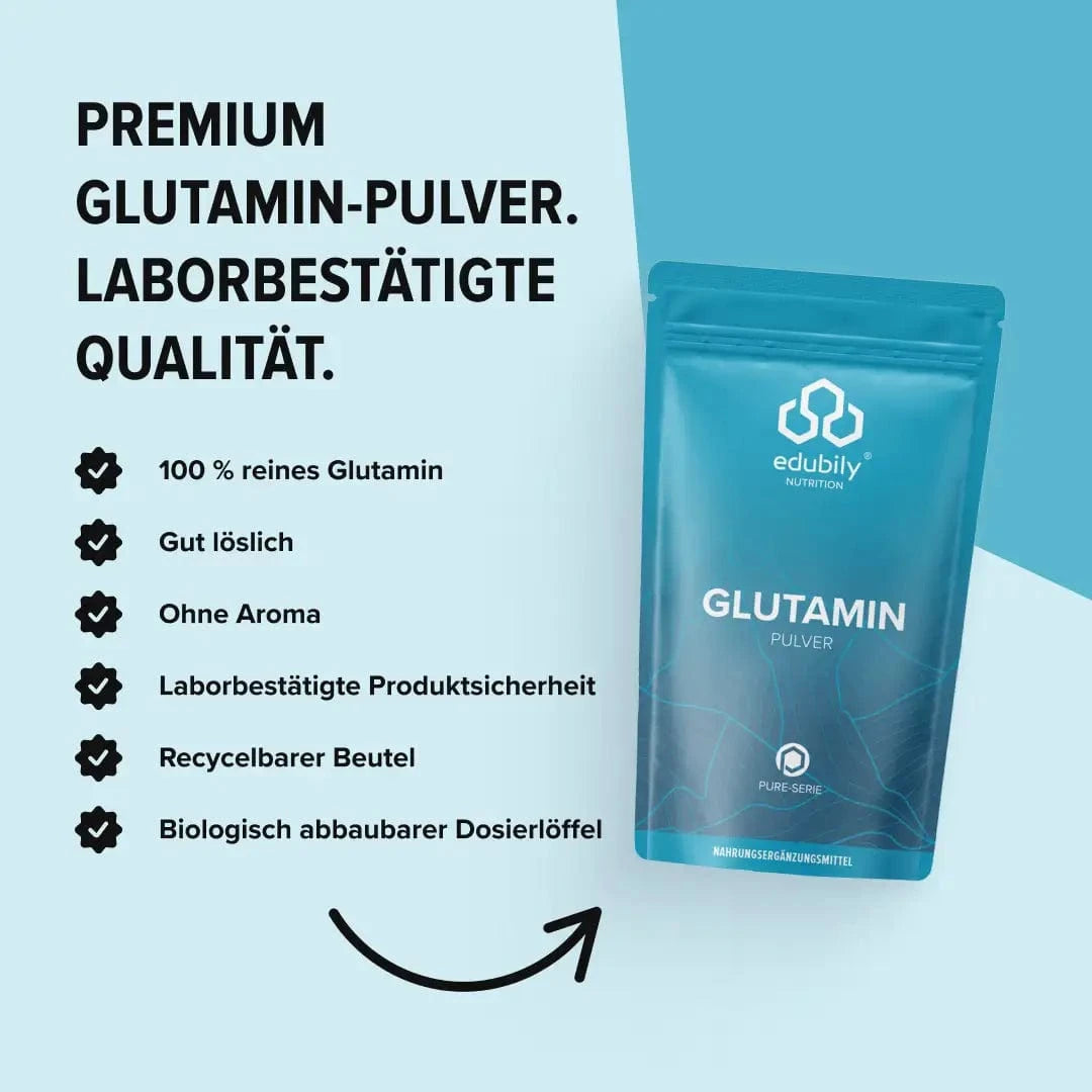 PURE L-Glutamin Pulver kaufen - edubily Weitere Aminosäuren - Fitness Onlineshop