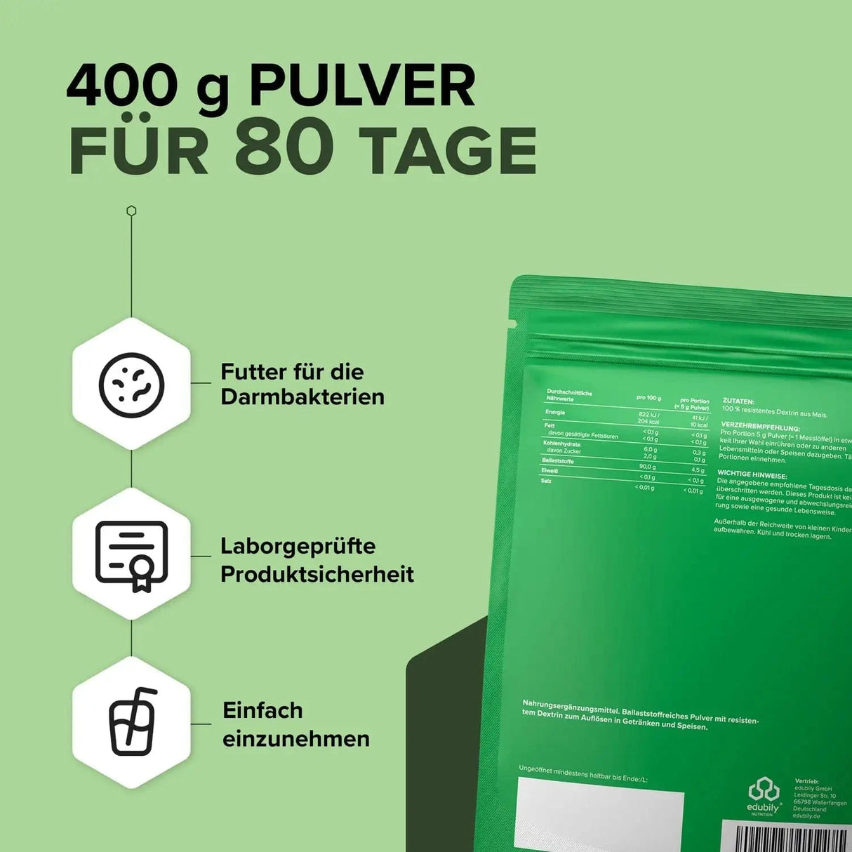Resistentes Dextrin Pulver kaufen - edubily Ballaststoffe - Fitness Onlineshop