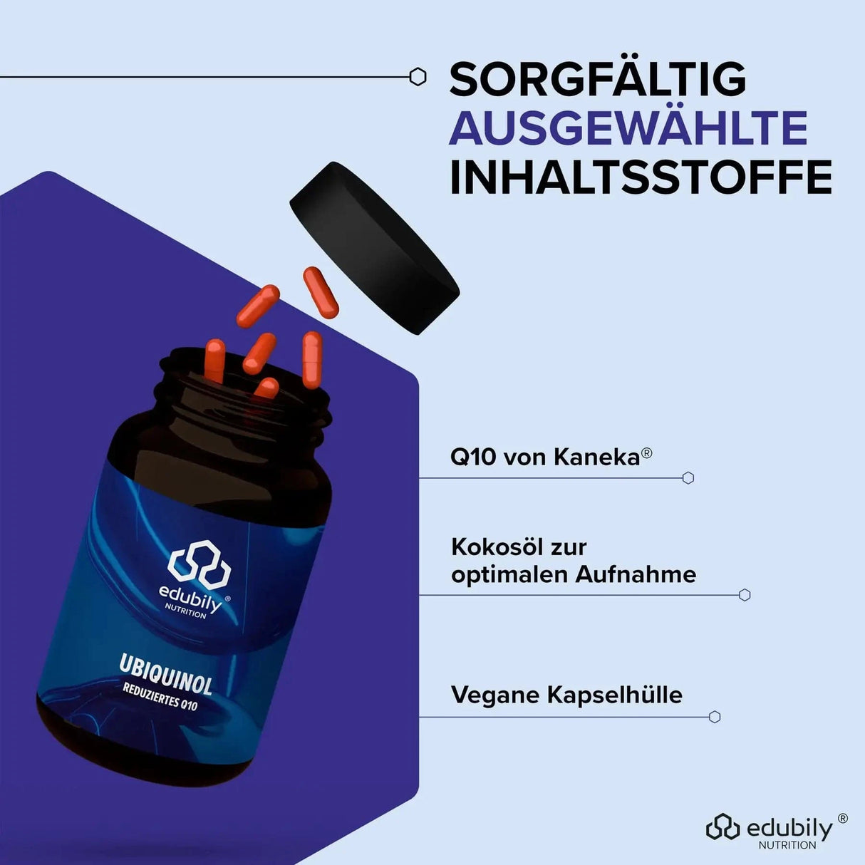 Ubiquinol Kapseln – Reduziertes Q10 von Kaneka® kaufen - edubily Gesundheit - Fitness Onlineshop