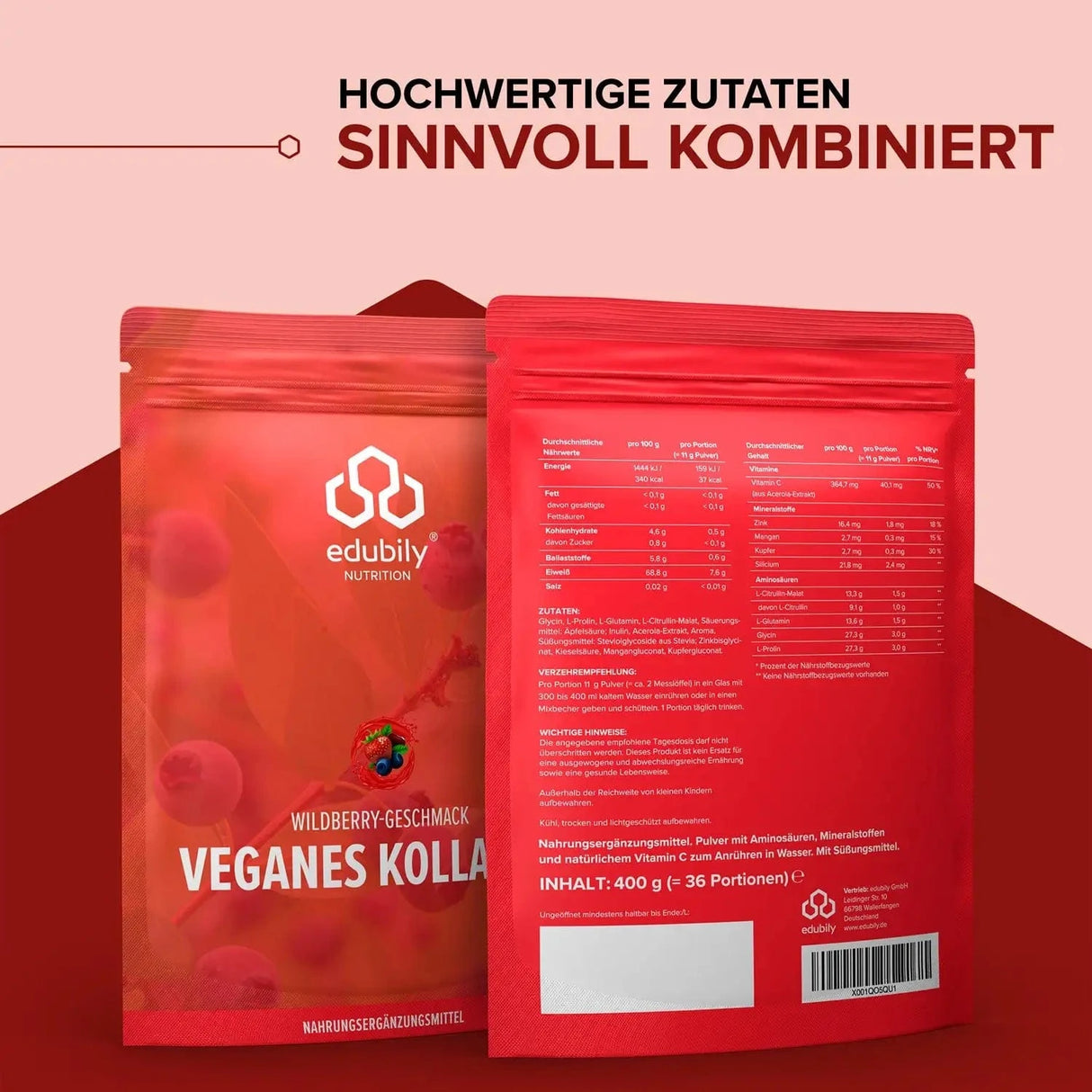 Veganes Kollagen Pulver kaufen - edubily Vegane Proteinpulver - Fitness Onlineshop