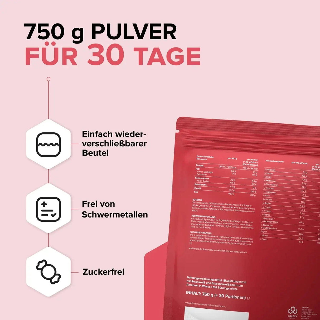 Veganes Proteinpulver kaufen - edubily Vegane Proteinpulver - Fitness Onlineshop
