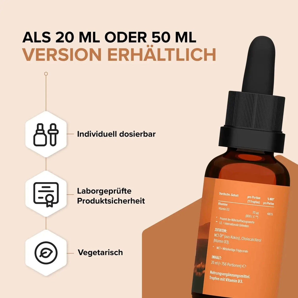 Vitamin D3 20ml 20 ml Tropfen kaufen - edubily Vitamine - Fitness Onlineshop