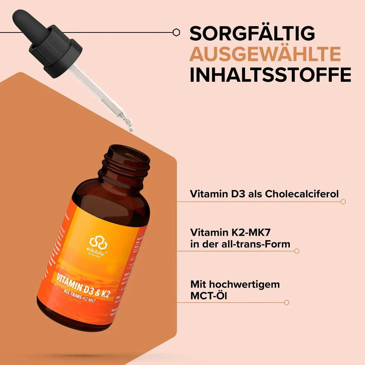 Vitamin D3 & K2 Tropfen 30 ml kaufen - edubily Vitamine - Fitness Onlineshop