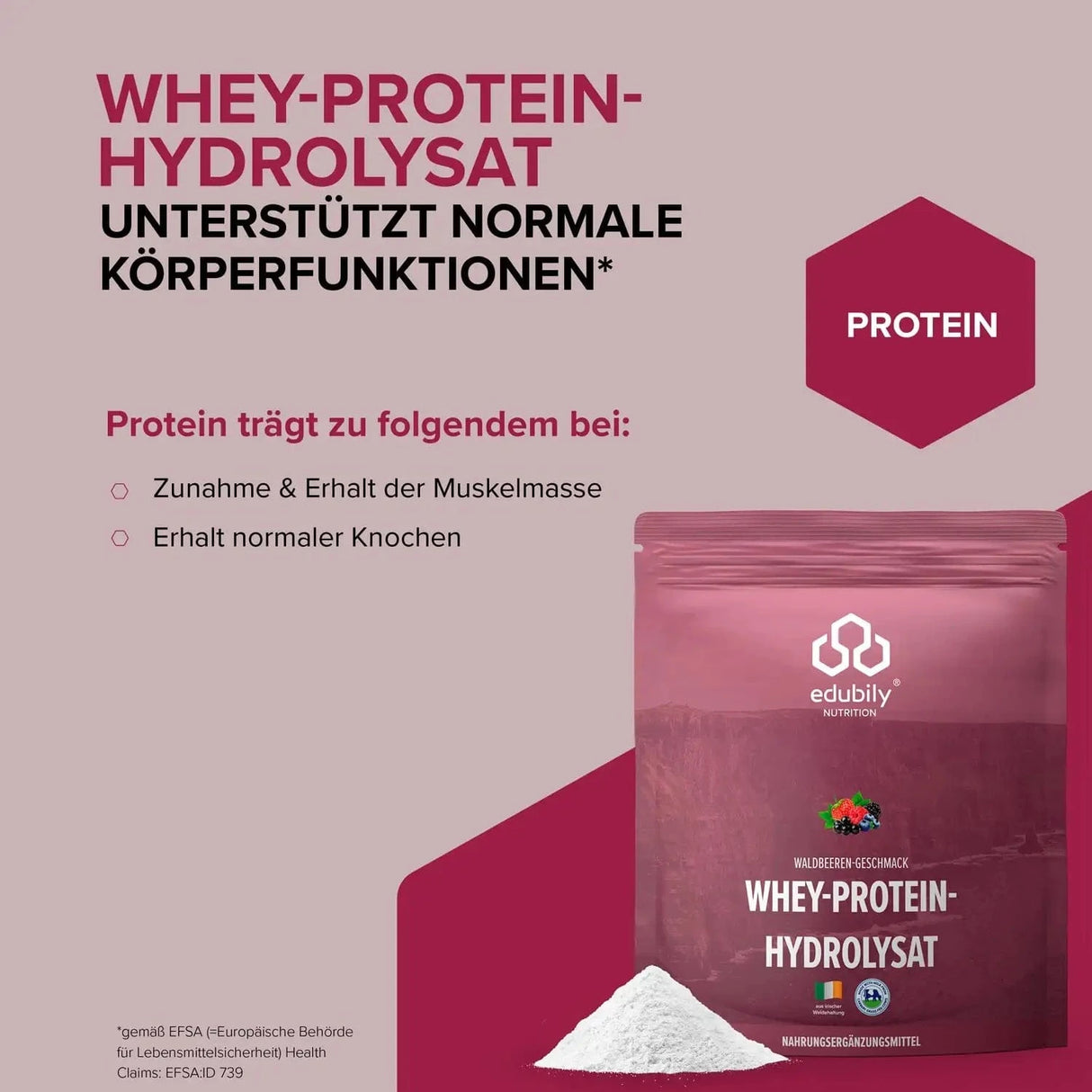Buy Whey Hydrolysate Powder Made from Pasture-Raised Milk with Wild Berries - edubily Whey Protein Powder - Online Fitness Store