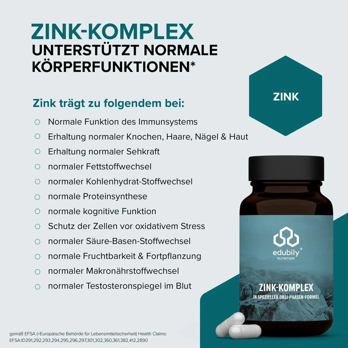 Zink-Komplex Kapseln kaufen - edubily Zink - Fitness Onlineshop