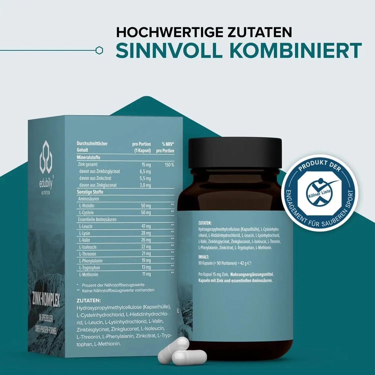 Zink-Komplex Kapseln kaufen - edubily Zink - Fitness Onlineshop
