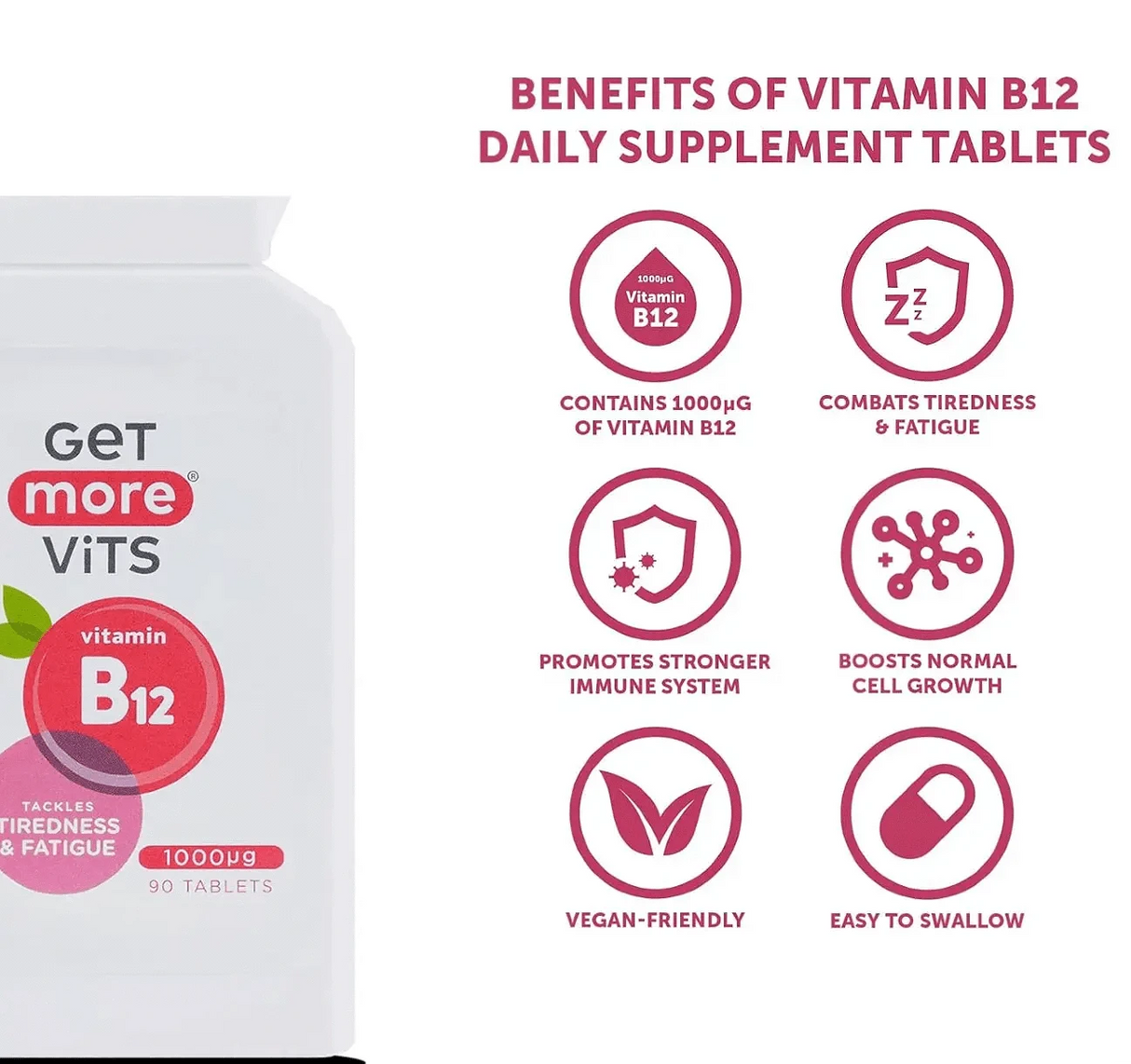 Vitamin B12 Tabletten kaufen - Get More Vits Vitamine - Fitness Onlineshop