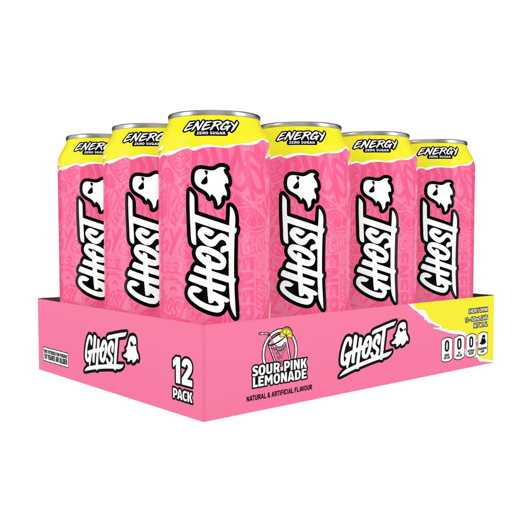 Ghost Energy Drink 12 x 500 ml / Sour Pink Lemonade kaufen - Ghost Energiedrinks - Fitness Onlineshop