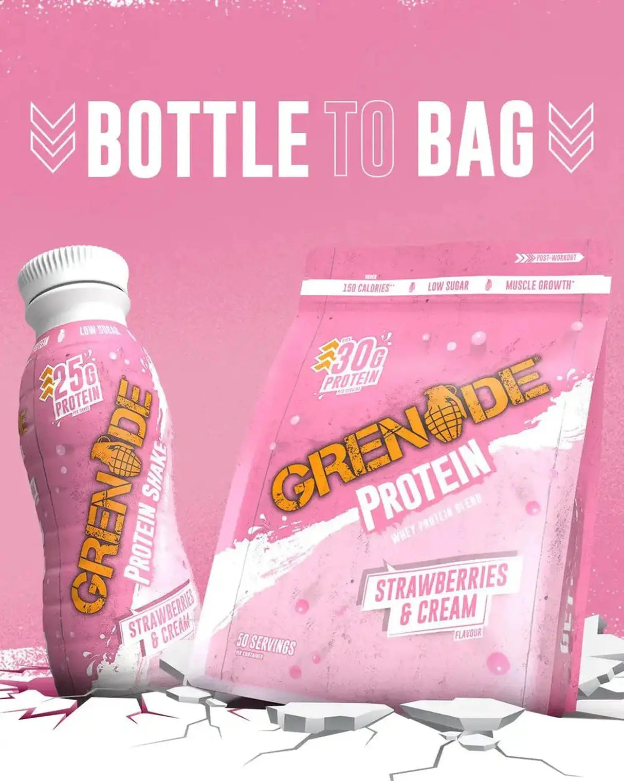 Acquista Grenade Grenade Protein Blend (siero di latte) Fragole e panna 2 kg su HighPowered.ch