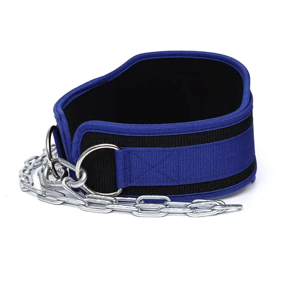 Acheter une ceinture de dip avec chaîne bleue - Ceinture de dip HighPowered - Boutique en ligne de fitness