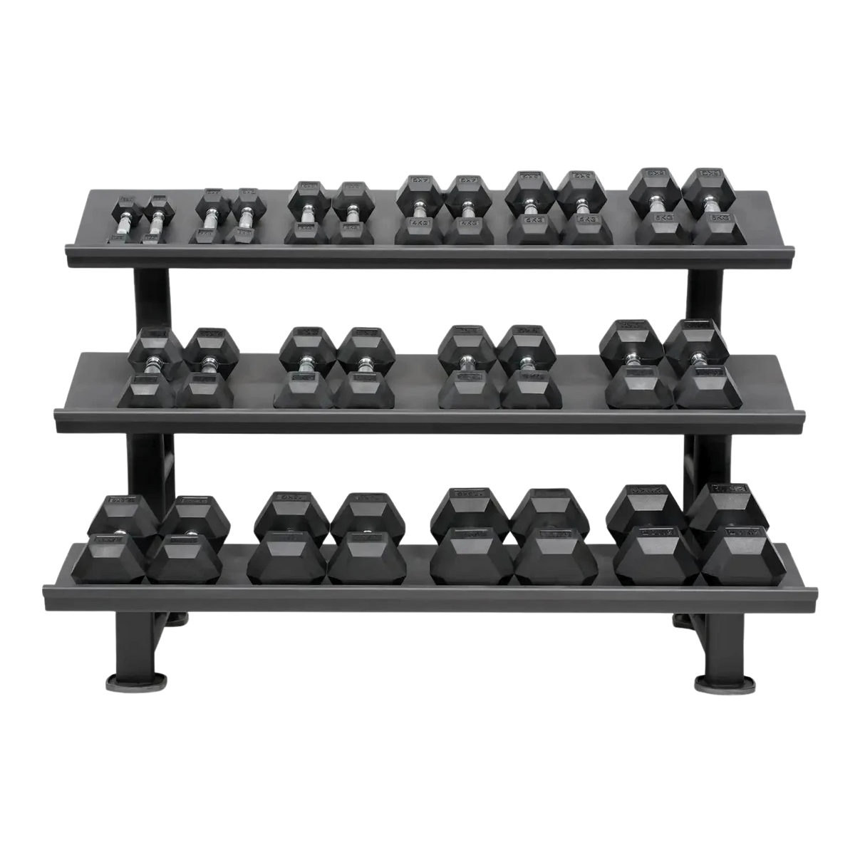 Acheter un ensemble d'haltères hexagonaux (haltères courts)20(14 paires) avec support de rangement - Ensembles d'haltères courts HighPowered - Boutique en ligne de fitness