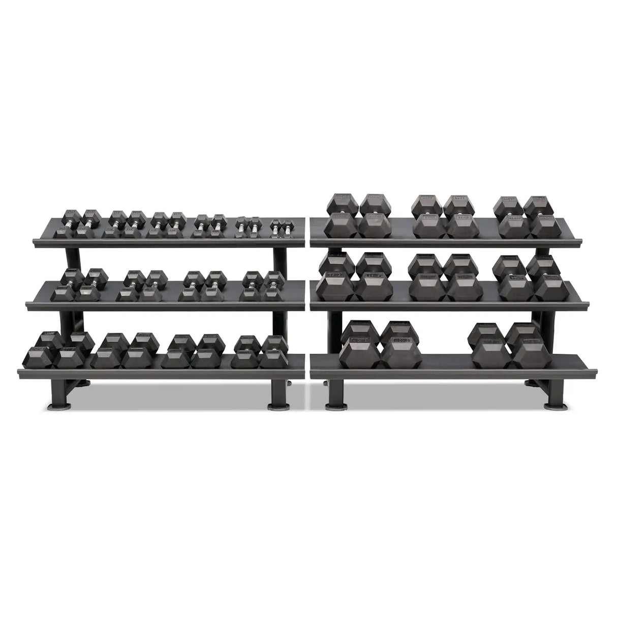 Buy Hexagon Dumbbell Set (1-40 kg, 22 pairs) with 2 Storage Racks - HighPowered Dumbbell Sets - Fitness Online Store