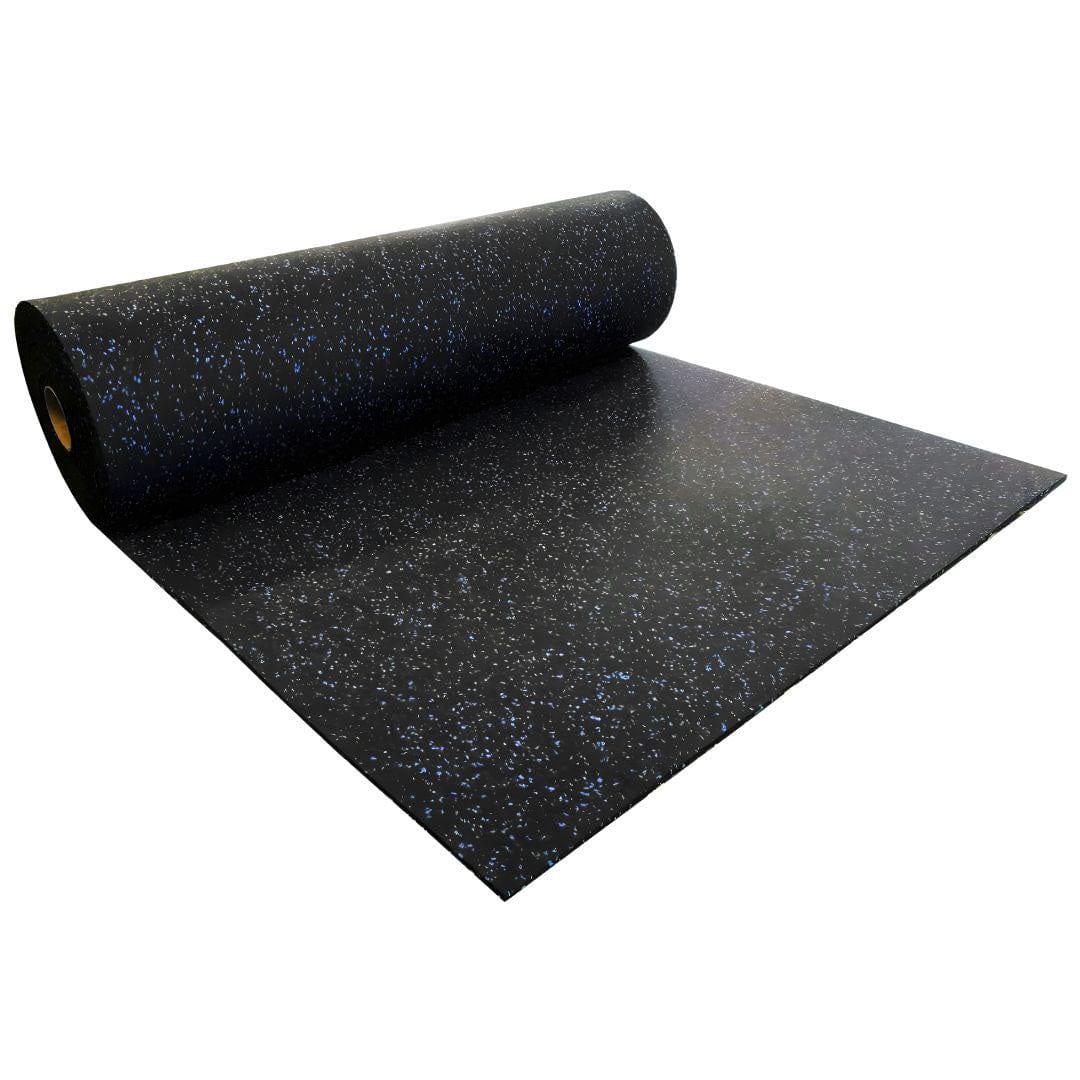 Hochleistungs-Sportboden Rolle 10m2 (10m x 1m x 8mm) - Schwarz-Blau kaufen - HighPowered Sportboden - Fitness Onlineshop