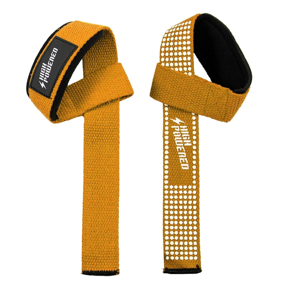 Acquista cinghie di sollevamento (accessori per trazioni in palestra) gialle - Accessori per trazioni HighPowered - Negozio online di articoli per il fitness