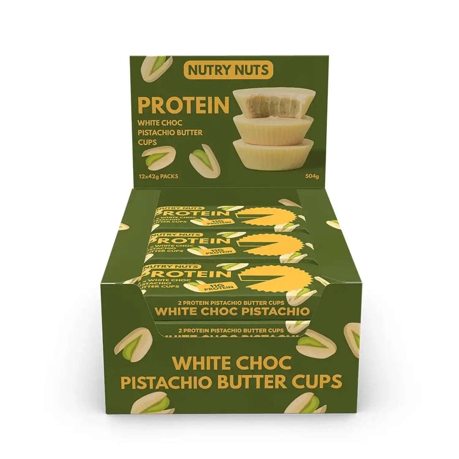Nutry Nuts Nutry Nuts - Protein Peanut Butter Cups 12 x 42 g White Choc Pistachio kaufen bei HighPowered.ch