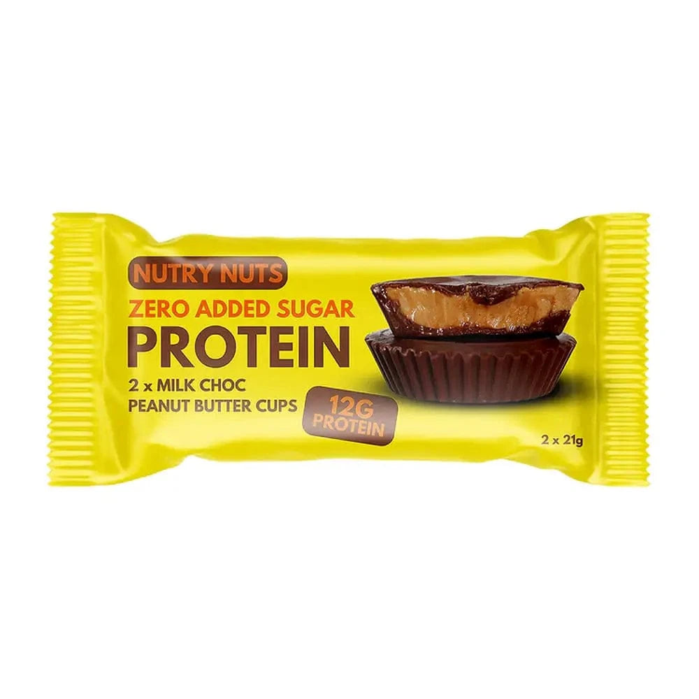 Nutry Nuts Zero Added Sugar - Cups au beurre de cacahuète protéinés 42 g / Chocolat au lait et cacahuètes - Barres protéinées Nutry Nuts - Boutique en ligne de fitness