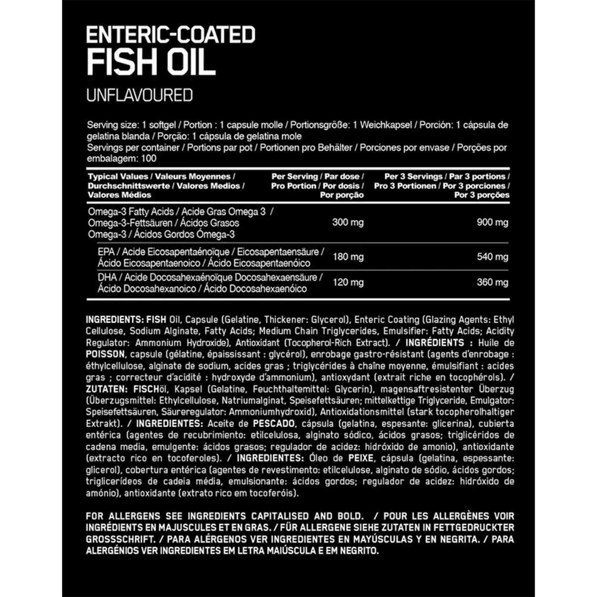 Buy Optimum Nutrition Omega-3 Fish Oil (100 capsules) at HighPowered.ch