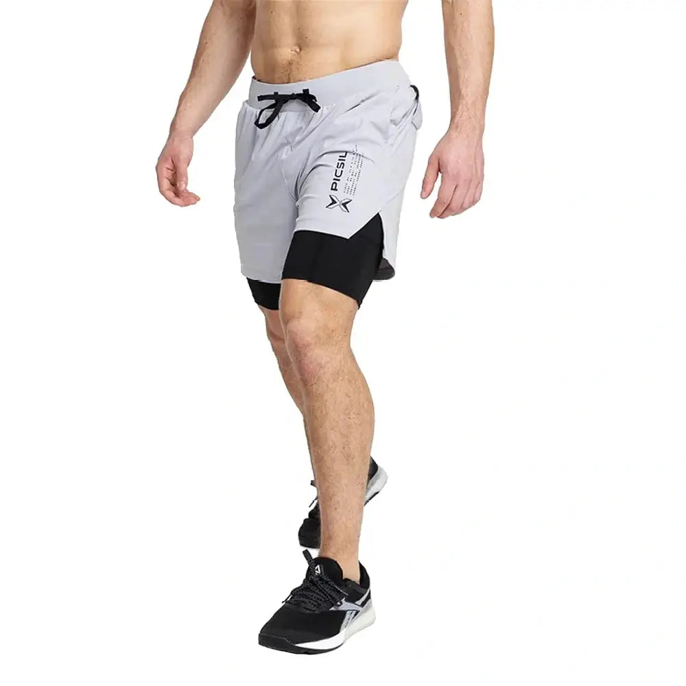 Acheter le short de compression PicSil 2-en-1 pour homme 0.1 (short de compression) gris perle sur HighPowered.ch