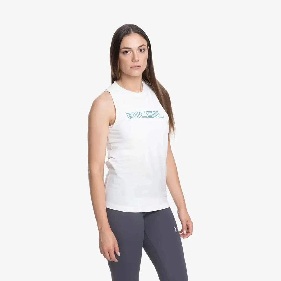 Buy Women's White Tank Top Size S - PicSil Women's Tops - Fitness Online Store