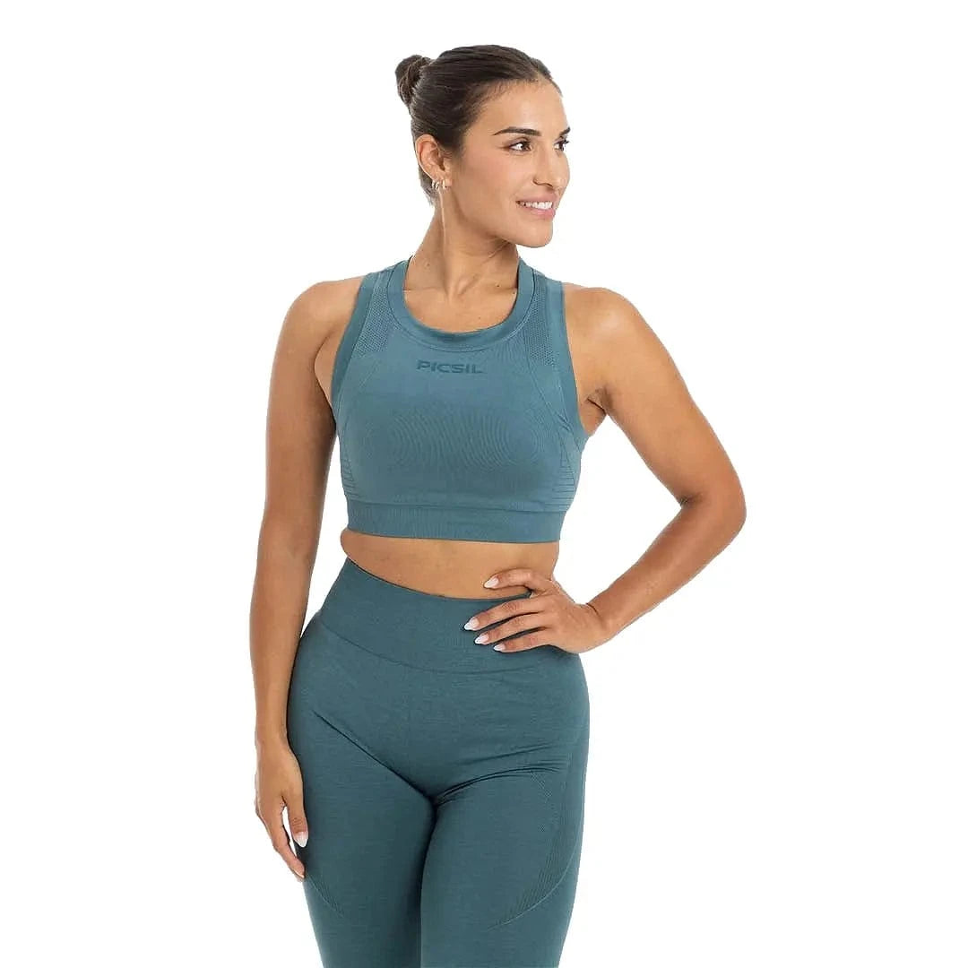 Seamless Trainingstop Damen Blau / S kaufen - PicSil Oberteile Damen - Fitness Onlineshop