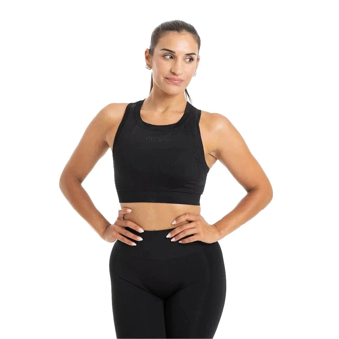 Seamless Trainingstop Damen Schwarz / S kaufen - PicSil Oberteile Damen - Fitness Onlineshop