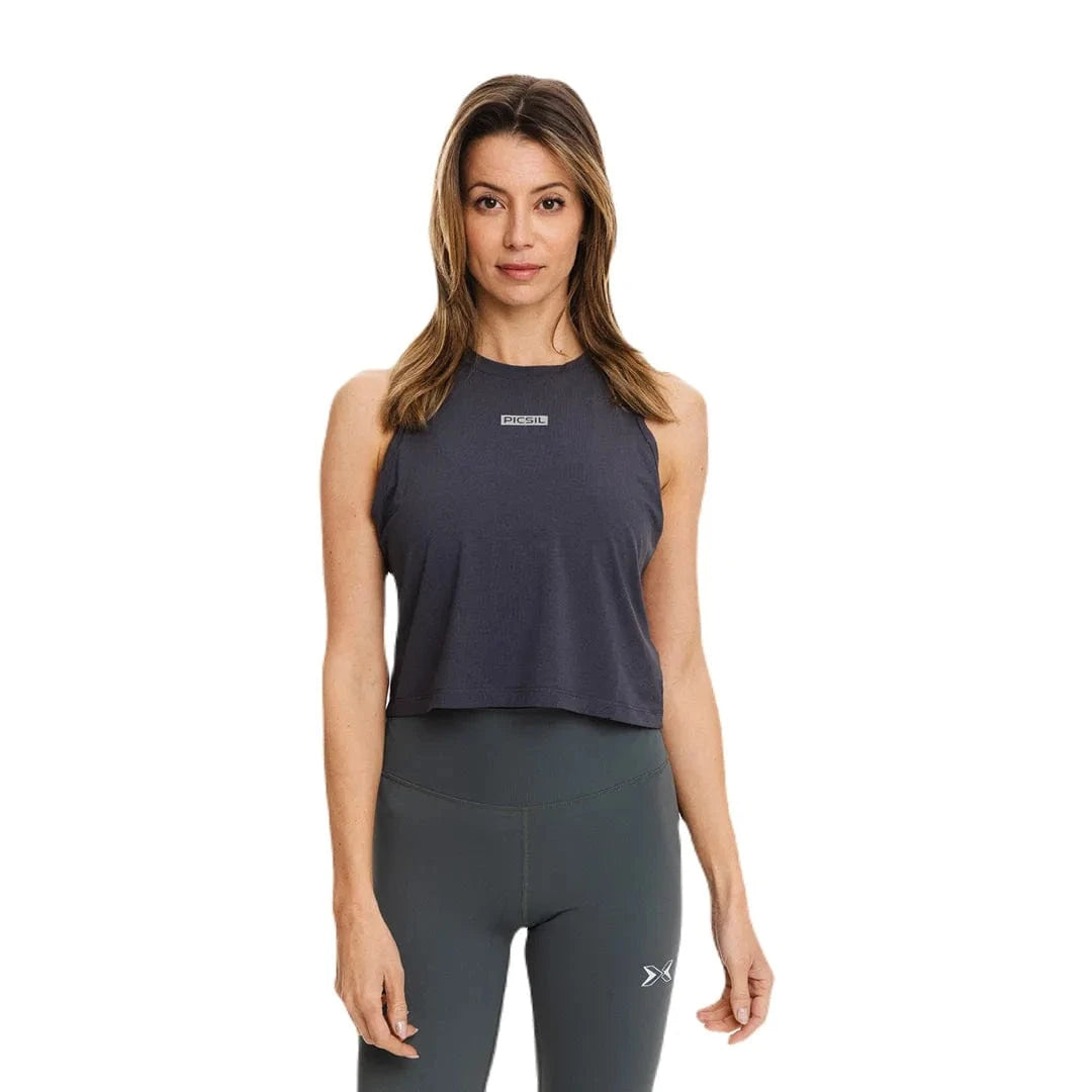 Sportliches Damen-Crop-Top Dunkelblau / S kaufen - PicSil Oberteile Damen - Fitness Onlineshop