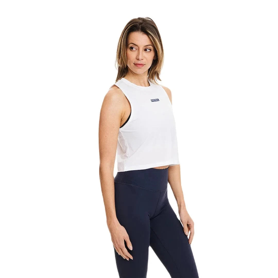 Sportliches Damen-Crop-Top Weiss / S kaufen - PicSil Oberteile Damen - Fitness Onlineshop