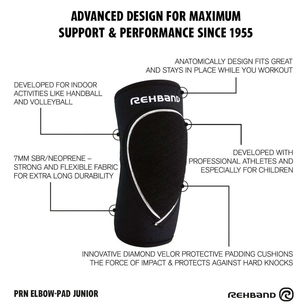 Rehband PRN Elbow Pad Junior Schwarz kaufen bei HighPowered.ch