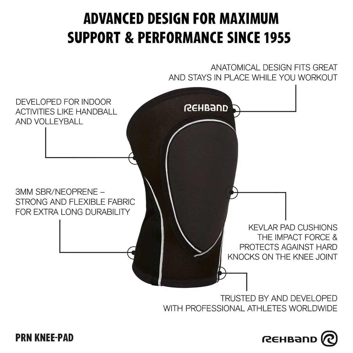 Rehband PRN Knee Pad 3 mm Schwarz kaufen bei HighPowered.ch