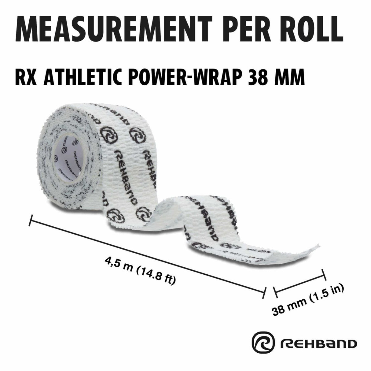 Acquista la fascia da sollevamento pesi Rehband RX Athletic Power-Wrap 38 mm x 3 rotoli (bianca) su HighPowered.ch