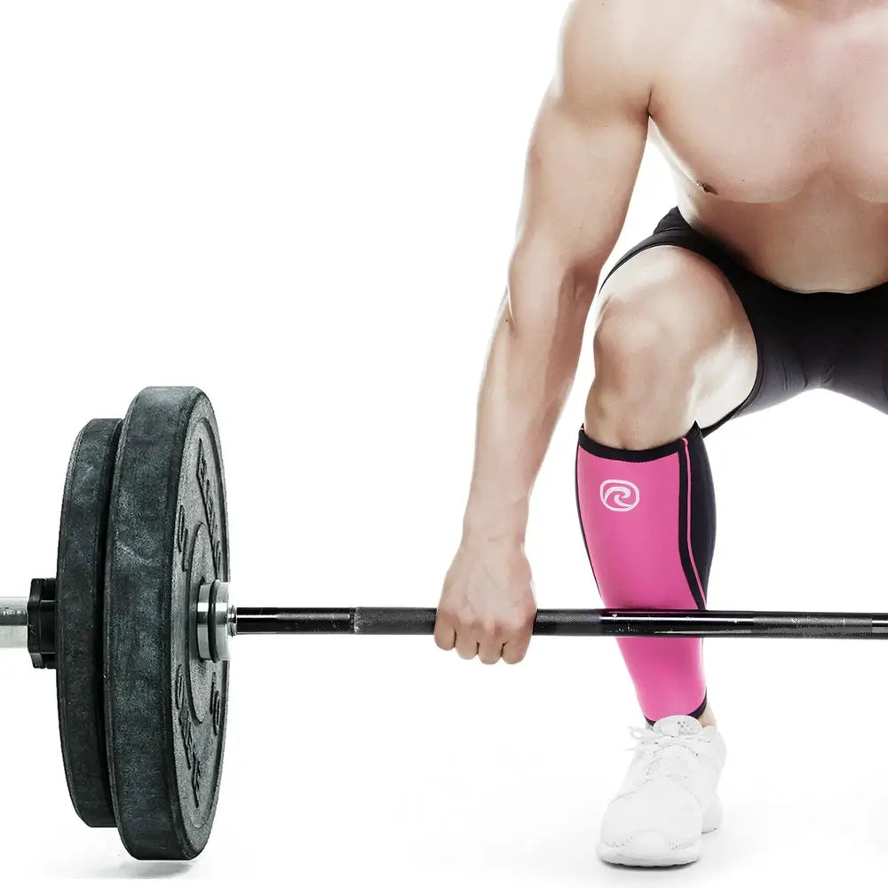 Acheter la genouillère Rehband RX Shin & Calf Sleeve 5 mm (protection du tibia) rose-noir sur HighPowered.ch