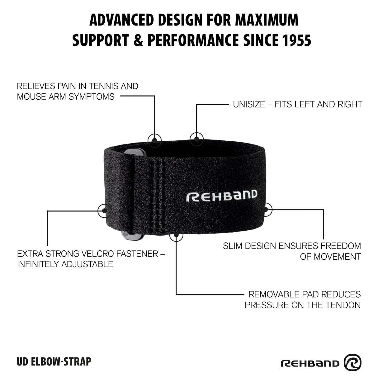 Rehband UD Tennis Elbow Strap Schwarz kaufen bei HighPowered.ch