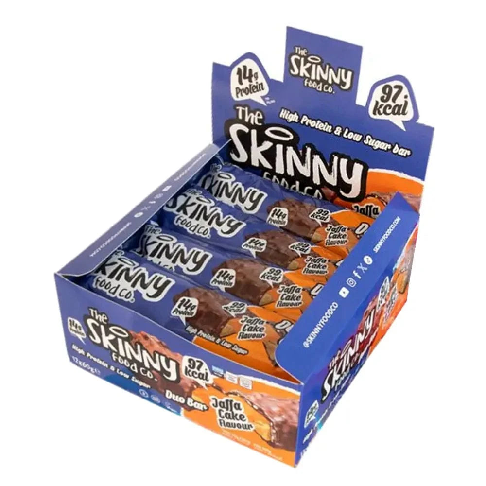 Buy Skinny Protein Bars 12 x 60 g / Jaffa Cake - Vegan Protein Bars - Fitness Online Store