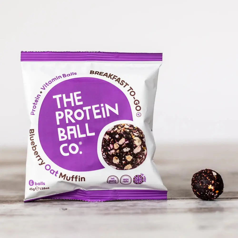 Achetez les boules protéinées et vitaminées « Protein + Vitamin Balls » (Breakfast To-Go) de The Protein Ball Co, 10 x 45 g, saveur muffin aux myrtilles et à l'avoine, sur HighPowered.ch