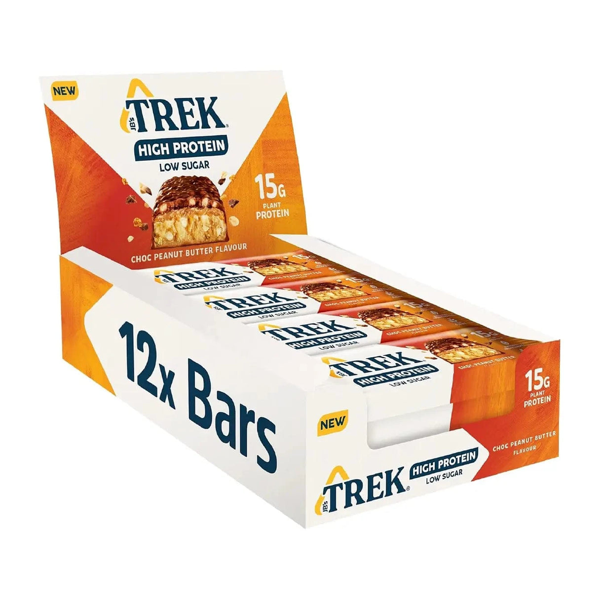 Acheter les barres TREK riches en protéines et pauvres en sucre, 12 x 55 g / Choc Peanut - Barres protéinées végétaliennes TREK - Boutique en ligne de fitness