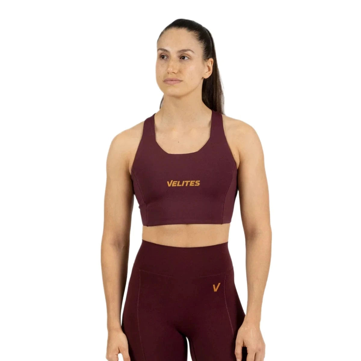 Holo Bra high Neck Bordeaux / S kaufen - Velites Oberteile Damen - Fitness Onlineshop