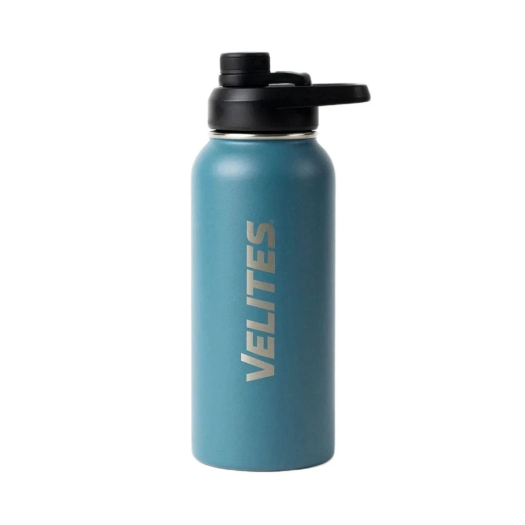 Isolierte Wasserflasche mit Mischkugel und praktischem Deckel (1000 ml) Blau kaufen - Velites Trinkflaschen - Fitness Onlineshop
