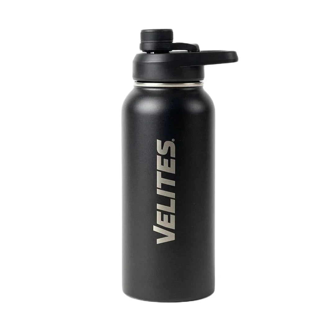 Isolierte Wasserflasche mit Mischkugel und praktischem Deckel (1000 ml) Schwarz kaufen - Velites Trinkflaschen - Fitness Onlineshop