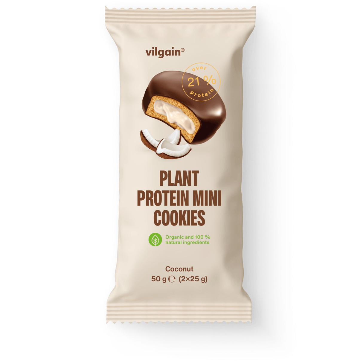 BIO Plant Protein Mini Cookies Kokosnuss / 50 g (2 x 25 g) kaufen - Vilgain Protein Cookie - Fitness Onlineshop