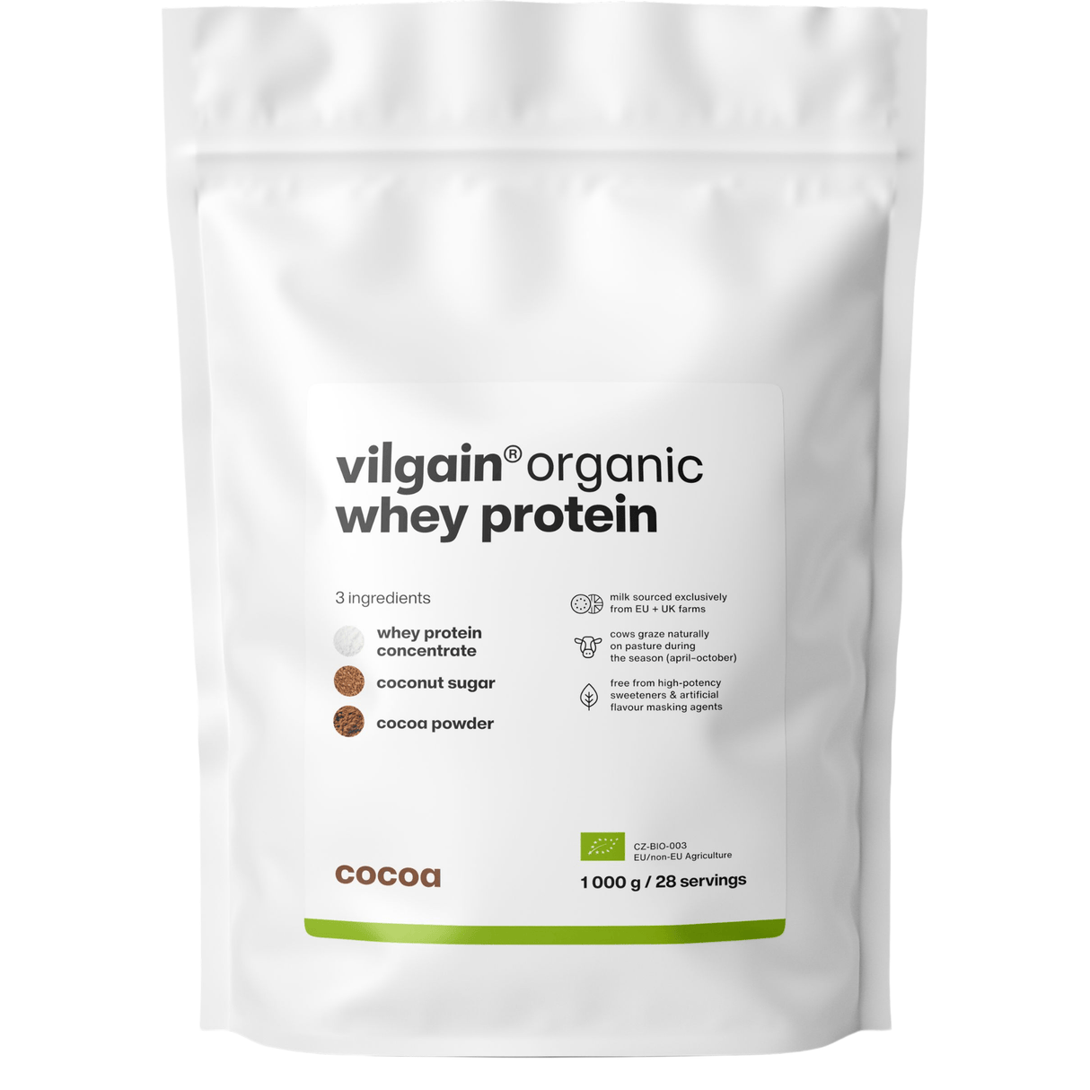 BIO Whey Protein Kakao / 1'000 g kaufen - Vilgain Whey Proteinpulver - Fitness Onlineshop