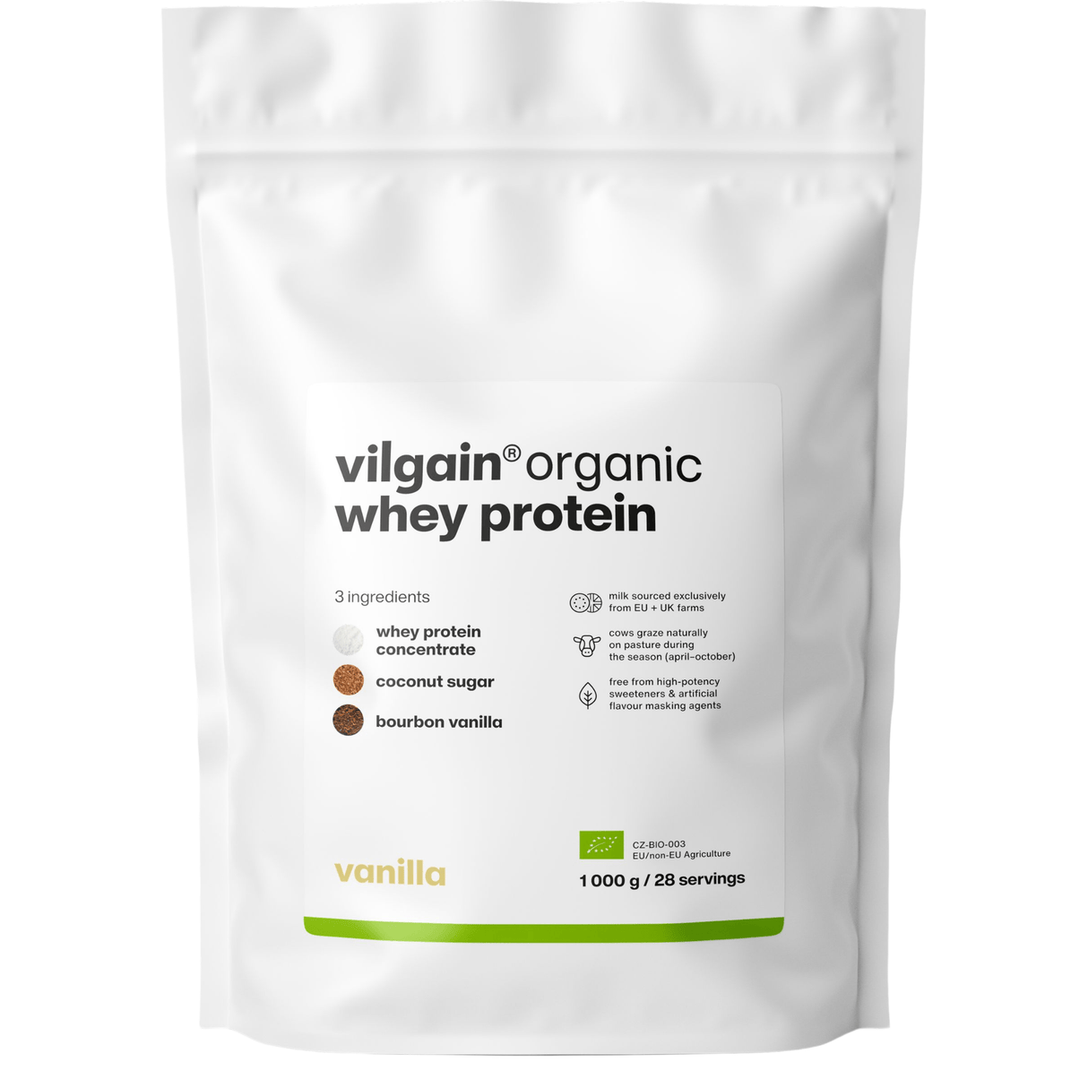 BIO Whey Protein Vanille / 1'000 g kaufen - Vilgain Whey Proteinpulver - Fitness Onlineshop